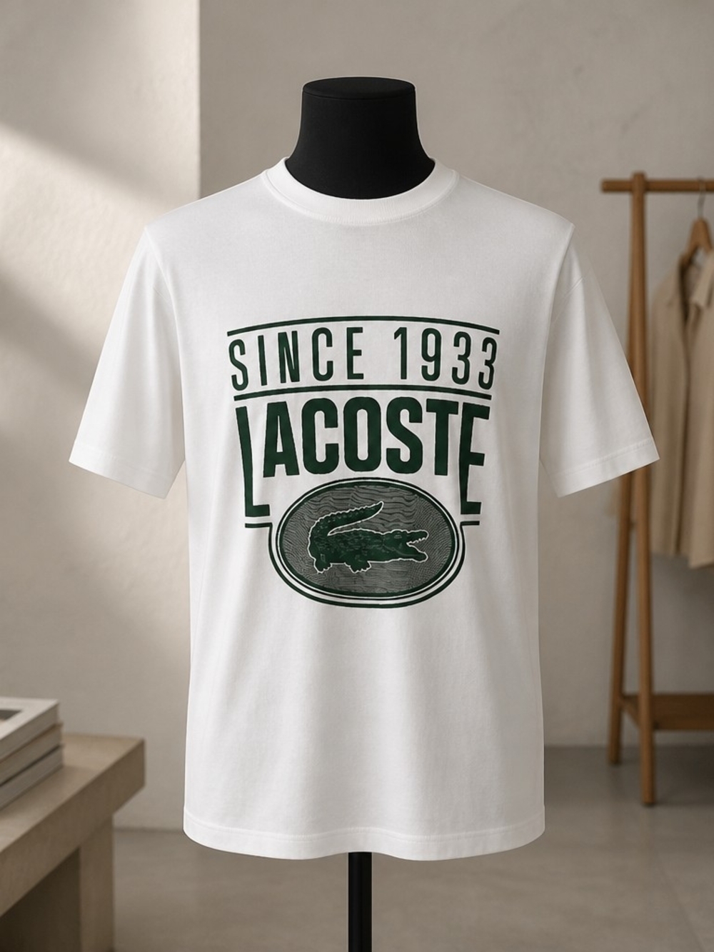 Lacoste Men's Loose Fit Front Large Croc Graphic Tee Shirt Size XXL